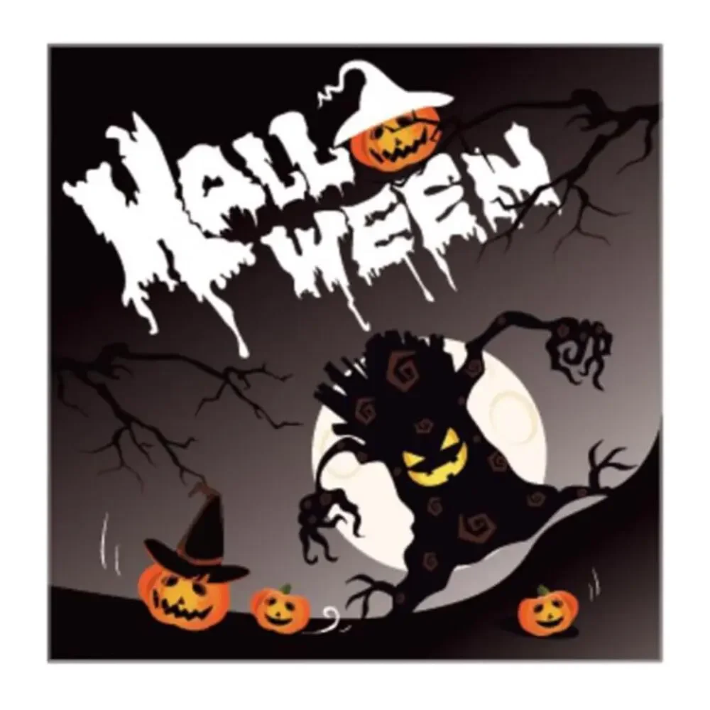 113PCS Halloween Party Supplies Disposable Paper Plates, Cups, Napkins, & Straws